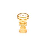 Gold Detaylı Amber Kristal Cam Şamdan Mumluk