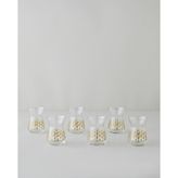 Gold Leaves Cam 6'lı Çay Bardağı 132 ml Şeffaf-Gold - Şeffaf - Gold