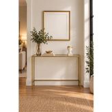 Gold Metal Şeffaf Camlı Modern Dresuar 100cm