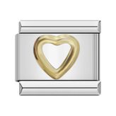 Gold Minimal Kalp Çelik İtalyan Charm