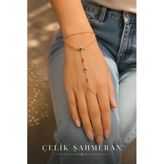 Gold Renk Çelik Zirkon Taşlı Minimal Şahmeran