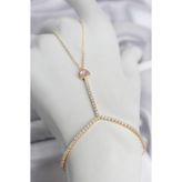 Gold Renk Pirinç Zirkon Taşlı Pembe Kalp Model Şahmeran - Ebj260612w44014