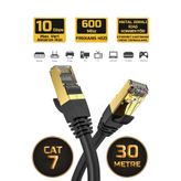 Gold Step 30 METRE CAT 7 Ethernet Kablosu 10 Gigabit/s 600 Mhz Premium Metal Zırhlı RJ45 Konnektör