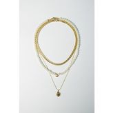 Gold Üçlü İnci Kolye