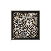 Gold Zebra Desen Twill İpek Eşarp