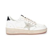 Golden Goose Ball Star GMF00804.F006970.10220 Beyaz Buz Grisi Süet Yıldızlı Siyah Deri Topuk Detaylı Erkek Günlük Ayakkabı