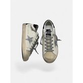 Golden Goose Kadın Sneakers Ayakkabı Hakiki Deri Ortopedik Taban Gümüş Yıldız Detaylı - Beyaz - Gri - Bej