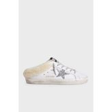 Golden Goose Logolu Deri Sneaker Ayakkabı Kadın Ayakkabı GWF00110.F007126.10224 - Beyaz - Gümüş