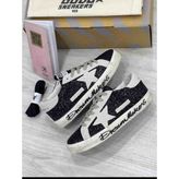Golden Goose Super-Star Dream Makers Kadın Siyah Simli Sneaker Ayakkabı - 049 - Siyah - Beyaz