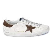 Golden Goose Super-Star GMF00101.F006867.10607 Beyaz Kahverengi Deri Erkek Günlük Ayakkabı