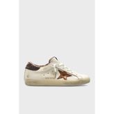 Golden Goose Super-Star GWF01002.F008692.12520 Beyaz Bronz Koyu Kahverengi Deri Kadın Günlük Ayakkabı