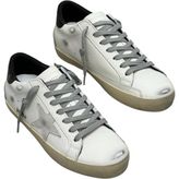 Golden Goose Super - Star White Leather - Grey Star Black Heel - Erkek Sneakers Ayakkabı - Beyaz