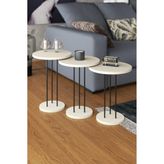 GOLDFALEZ Zigon Sehpa Terra 3 Lü Set Krem