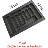 Gör Seç 75 cm x 49 cm Çekmece Içi Düzenleyici Kaşıklık Gri 70X40'A Kadar Kesilebilir Organizer