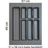 Gör Seç Çekmece İçi Kaşıklık Gri Organizer Düzenleyici Kepçelik 37 x 49 cm - 1 Adet