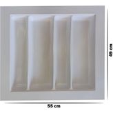Gör Seç Görseç 55X49 Çekmece Içi Beyaz Kaşıklık Kepçelik Mutfak Çekmece Düzenleyici Organizer (45*40 A Kesilebilir)