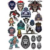 Goril Sticker Set-7 13 Parça Telefon, Tablet, Defter, Laptop Sticker