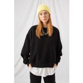Gothamvibes Kadın Vibe Oversize Siyah Sweatshirt