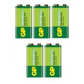 Gp 5 Adet 1604G-B Greencell Extra Güçlü 9 Volt Pil (9VOLT Çift Başlı Pil)