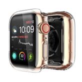 Gpack Apple Watch 4-5 44 mm Önü Kapalı Silikon Renksiz Şeffaf Kordon