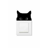 Grafikup Siyah Kedi Priz Sticker