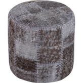 Grandhedef Halı Gerçek El Dokuma Gri Rengi Patchwork Puf