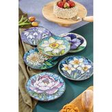 grandora 6’lı Çiçek Desenli Pasta Tabağı Seti (20 CM) - Pasta ve Tatlı Tabak Seti