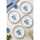 Grandora Mavi Çiçek Desenli 6’lı Porselen Servis Tabağı 26 cm – Kahvaltı, Sunum ve Yemek Tabağı Seti - Mavi Çiçek Desenli 26 CM