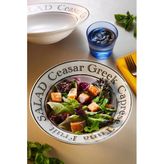 grandora Şık Makarna ve Salata Tabağı - Caesar, Greek, Caprese Tasarımlı Büyük Çukur Tabak (26 CM)