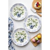 grandora Vazo ve Çiçek Desenli (6 Adet, 20 CM) Modern Pasta Tatlı Tabağı Seti – Şık Kahvaltılık Tabak