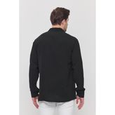 Gray Clothing Erkek Yazlık Terletmeyen Ütü Gerektirmeyen Salaş Oversize Uzun Kollu Bol Kalıp Gömlek Erkek Gömlek Siyah - XL