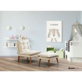 Green Corner Orchy Açık Krem Yataklı Puflu Berjer