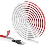 GreenTech Esnek Kablo Kanalı Yapışkanlı, Beyaz, 14x10 mm, 2 Metre, GT-KK01 | Kendinden Yapışkan, Açılır Kapaklı, 7 mm Kabloya Kadar, Kablo Gizleyici ve Düzenleyici, Elektrik, TV, Ethernet, Duvar, PVC