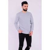 Gri Basic Erkek 2 İplik Sweatshirt