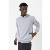 Gri Basic Oversize Erkek Kapüşonlu Hoodie 3 iplik Sweatshirt