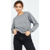 Gri Melanj Basic Rahat Form O Yaka Kadın Sweatshirt - 97114
