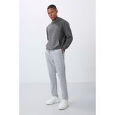 Gri Yüzeyi Dokulu Standart Fit Erkek Eşofman Alt - 82155 - 2XL