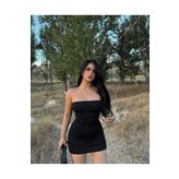 GRİLAND Kadın Siyah Mini Straplez Elbise