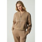 Grimelange Anyul Kadın Relaxed Bomber Yaka Vizon Sweatshirt