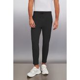 Grimelange JESHUA Erkek Regular Fit Siyah Pantolon Polyester Elastan Örme Kumaş Modern Fit