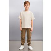 GRIMELANGE OCTAVE Erkek Oversize Bej T-Shirt