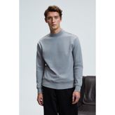 GRIMELANGE QUILLA Erkek Yarım Balıkçı Basic Gri Sweatshirt