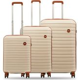 Ground Line Style Vanille 3'lü Set Valiz 10663 - Kemik - Taba