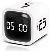 Gt-1 Pomodoro Zamanlayıcı Küp, Flip Timer, Öğrenci Kronometresi & Ders Çalışma Saati, 5/10/30/60 Dk + Özel Geri Sayım, Usb-C Şarjlı, Sessiz/titreşimli Alarm, Mutfak/ofis - Beyaz