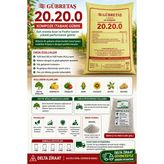 Gübretaş 20.20.0 Kompoze Taban Gübresi | %20 Azot %20 Fosfor | Meyve Ağaçları, Zeytin, Sebze ve Tarla Bitkileri Için - 3 kg