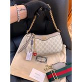 Gucci Logo Detaylı Ithal Çanta - Krem