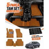 Guerrino Renault Megane 4-Sedan (2016-2026) Uyumlu Eva Oto Paspas Metal Topukluklu Havuzlu Taba
