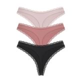 Guess Basic Microfiber Kadın Brief 3'Lü Külot Paketi O5RG21KBS50, Pembe, XL