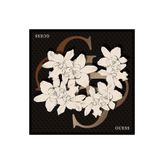 Guess Çiçek Desenli Kahverengi Twill İpek 90X90 Eşarp