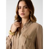Guess Dalia Kadın Comfort Fit Gömlek W6GH22W1789, Bej, M